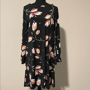 Context Black Dress with Floral Design